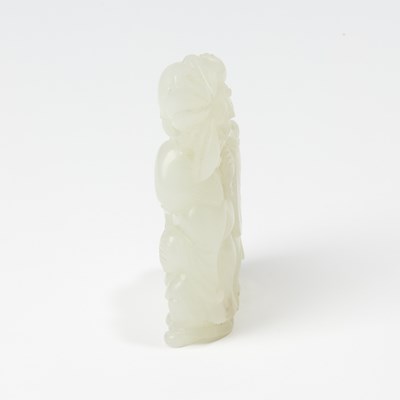 Lot 38 - A Chinese Translucent White Jade Carving of Hehe Erxian