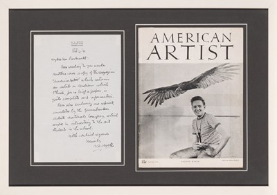 Lot 640 - An autograph letter from N.C. Wyeth to Norman Rockwell about his son Andrew