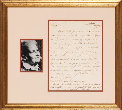 Lot 682 - A rare autograph letter from the Italian educator of children Maria Montessori