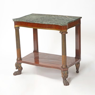 Lot 197 - Empire Brass Inlaid Mahogany Console Table