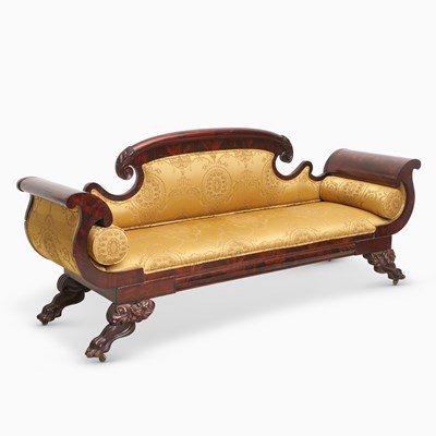 Lot 191 - Classical Style Upholstered Mahogany Sofa