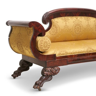 Lot 191 - Classical Style Upholstered Mahogany Sofa