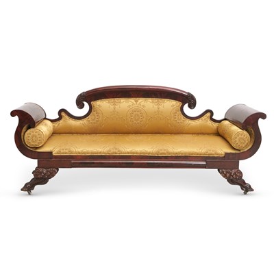Lot 191 - Classical Style Upholstered Mahogany Sofa