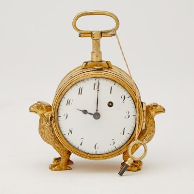 Lot 673 - Continental Gilt-Metal Desk Clock