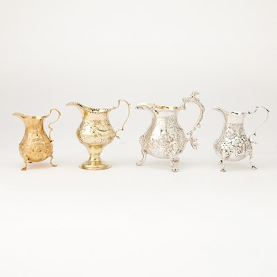 Lot 209 - Four English Sterling Silver Cream Jugs