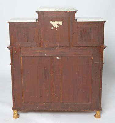 Lot 567 - Swedish Karl Johan Gilt-Bronze and Marble Mounted Parcel Ebonized Mahogany Bureau-Cabinet