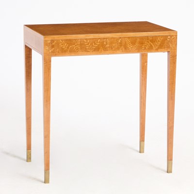 Lot 709 - Carl Malmsten Fruitwood and Ash Marquetry "Hertiginnan" Sewing Table