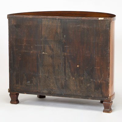 Lot 212 - Pair of Italian Art Deco Rosewood and Macassar Ebony Demilune Cabinets