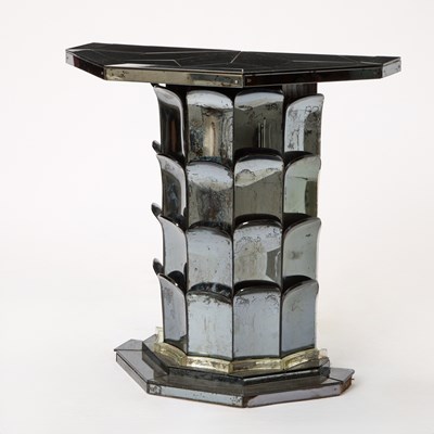 Lot 755 - Black Glass Tile Console Table