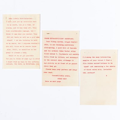 Lot 713 - Charming notes between Jean Fracasse and Raymond Chandler