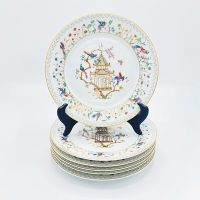 Lot 1145 - Set of Six Limoges Porcelain "Audubon" Pattern Plates