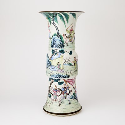 Lot 281 - A Chinese Famille Rose Porcelain Gu Vase