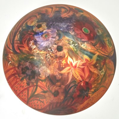Lot 111 - Ulla Darni Reverse Painted Glass Chandelier