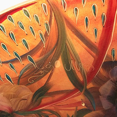 Lot 111 - Ulla Darni Reverse Painted Glass Chandelier