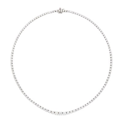 Lot 1068 - White Gold and Diamond Necklace