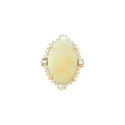 Lot 1111 - Gold, Opal and Diamond Ring