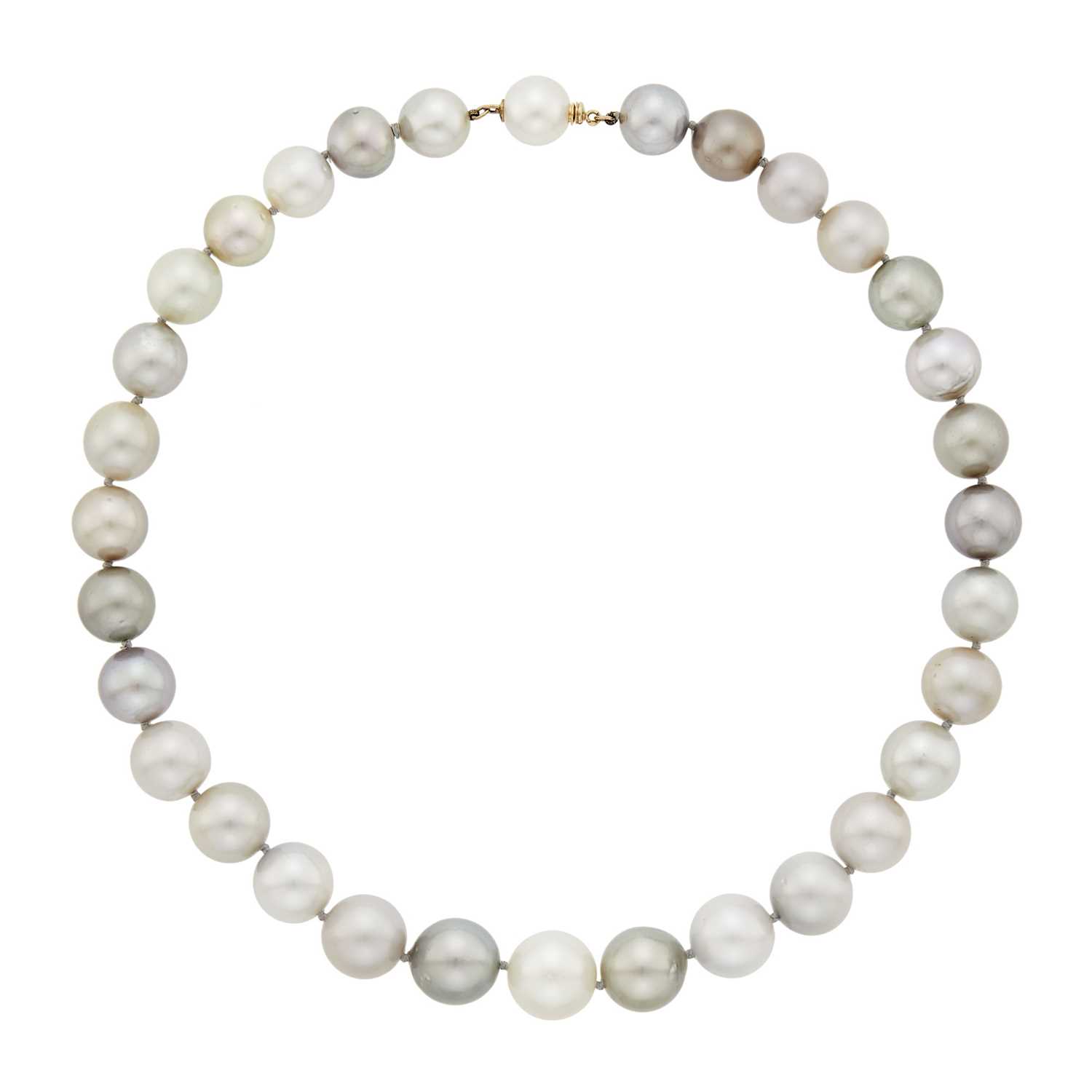 Lot 41 - South Sea and Tahitian Gray Cultured Pearl Necklace, France