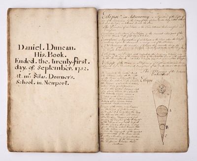 Lot 513 - A pupil's workbook from a Providence, R. I. school in 1752