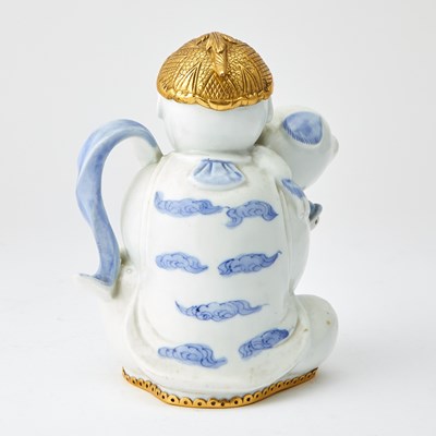 Lot 107 - Japanese Gilt-Bronze Mounted Molded Hirado Porcelain Teapot