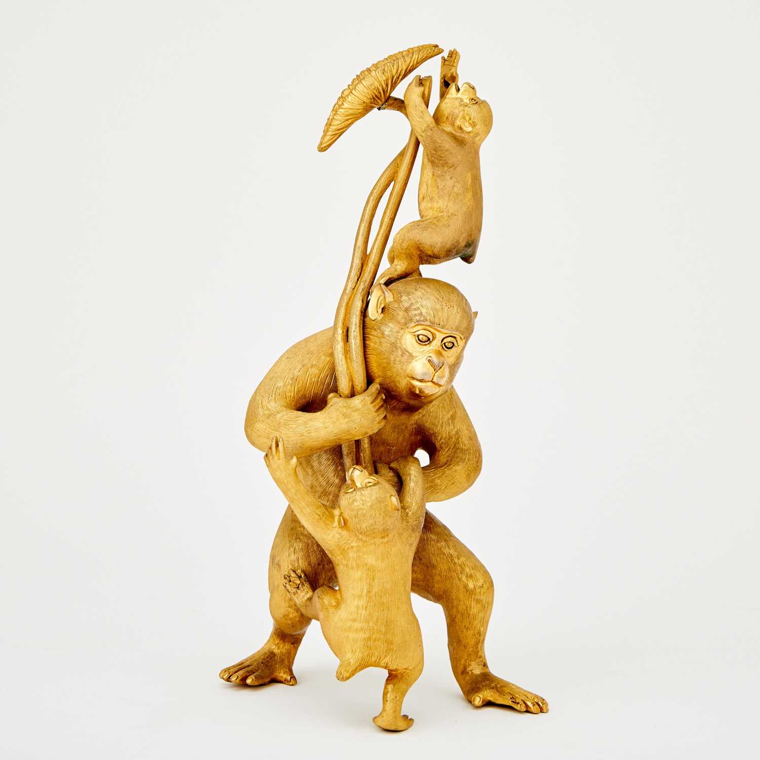 Lot 98 - Japanese Gilt-Bronze Monkey Figural Group