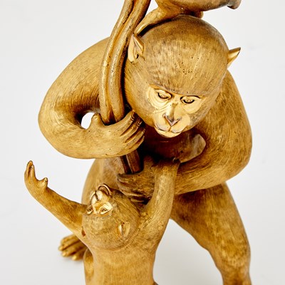 Lot 98 - Japanese Gilt-Bronze Monkey Figural Group