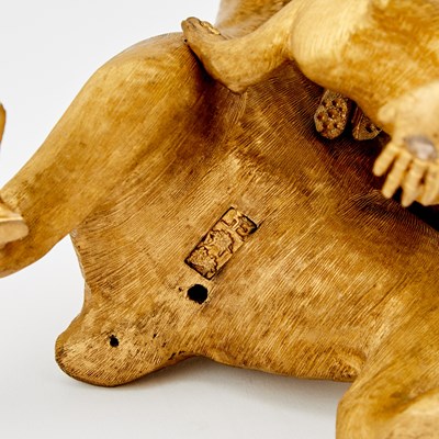 Lot 98 - Japanese Gilt-Bronze Monkey Figural Group