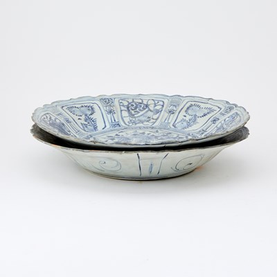 Lot 93 - Two Blue and White 'Kraak' Porcelain Chargers