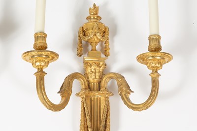 Lot 151 - Pair of Late Louis XV Ormolu Two-Branch Wall Lights