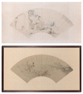 Lot 537 - Two Chinese Fan Paintings