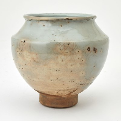 Lot 84 - Chinese Glazed Pottery Footed Jar