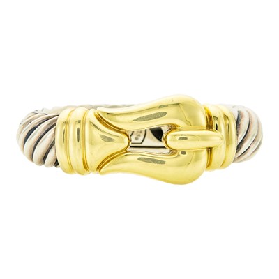 Lot 2268 - David Yurman Silver and Gold Buckle Cuff Bracelet