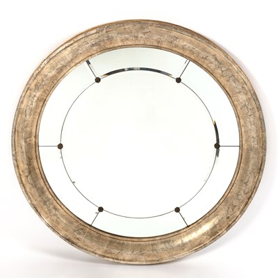 Lot 163 - La Barge Round Silvered Wood Mirror