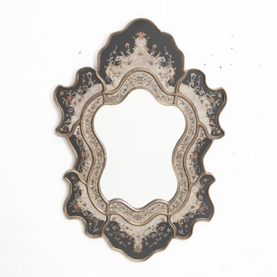 Lot 385 - Eglomise Painted Mirror