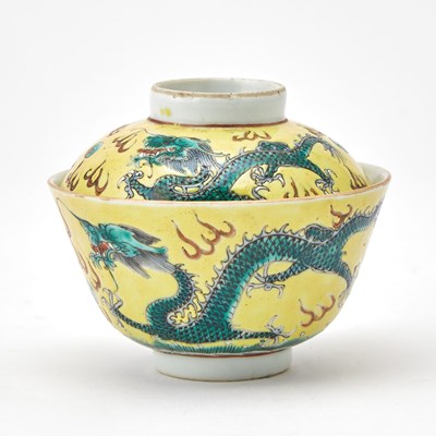 Lot 130 - A Chinese Enameled Porcelain Cup and Cover