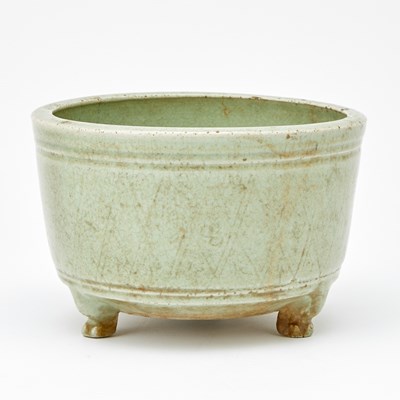 Lot 680 - A Chinese Longquan Celadon Tripod Censor