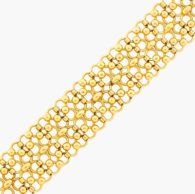 Lot 2182 - Wide Gold Link Bracelet