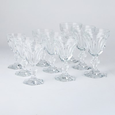 Lot Baccarat Blown Glass "Harcourt-Vesailles Cut" Pattern Part Stemware Service