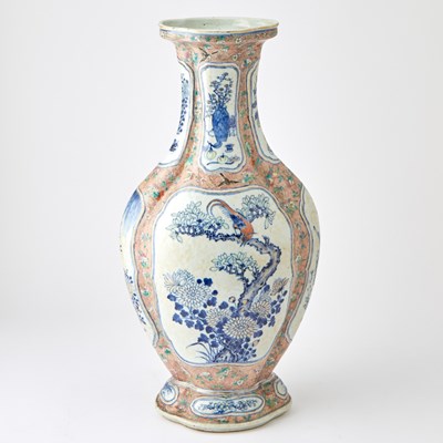 Lot 646 - A Large Chinese Blue and Red Glazed Porcelain Vase