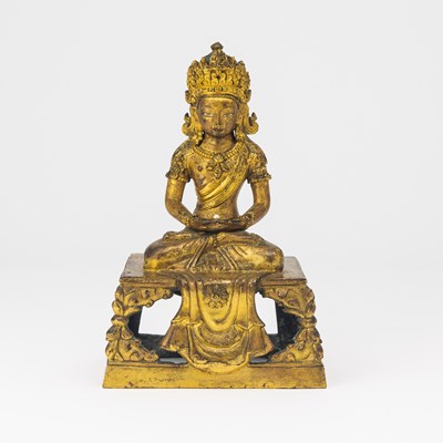 Lot 486 - A Gilt Bronze Figure of Buddha