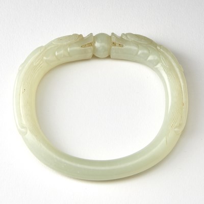 Lot 440 - A Chinese White Jade Bangle