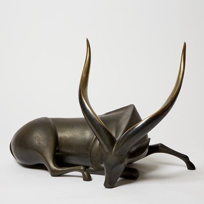 Lot 427 - Loet Vanderveen Patinated Bronze Figure of an Antelope