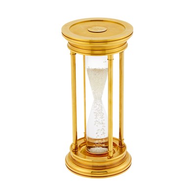 Lot 1185 - De Beers Gilt-Brass, Acrylic and Diamond 'Starburst Diamonds' Hourglass