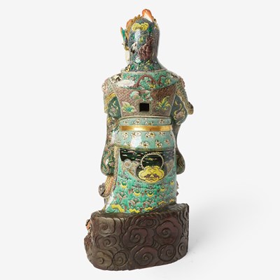 Lot 633 - A Chinese Enameled Porcelain Standing Figure of Weituo