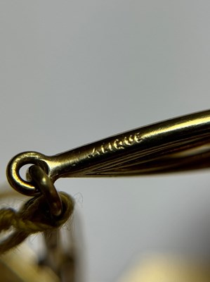 Lot 57 - René Lalique Art Nouveau Long Gold and Plique-à-Jour Enamel Chain Necklace, France