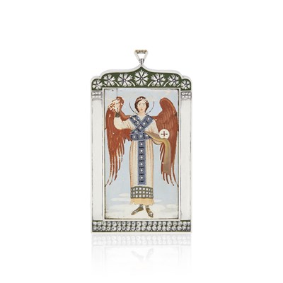 Lot 552 - Fabergé Silver and Enamel Icon of the Guardian Angel