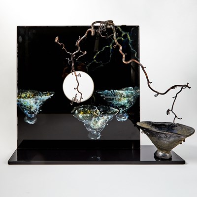 Lot 450 - Judith La Scola Painted Glass, Blown Glass, and Metal Sculpture