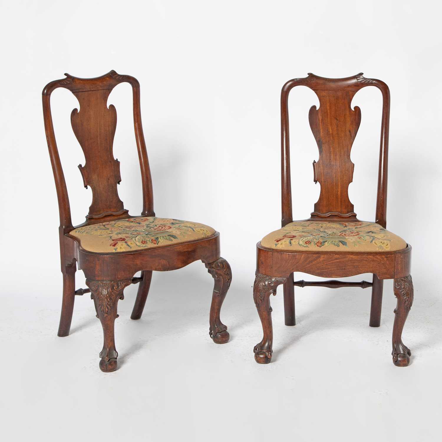 Lot 495 - Pair of George II Mahogany Side Chairs