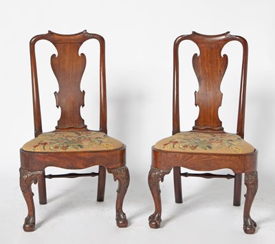 Lot 495 - Pair of George II Mahogany Side Chairs