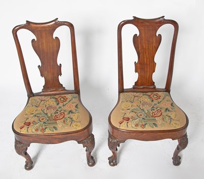 Lot 495 - Pair of George II Mahogany Side Chairs