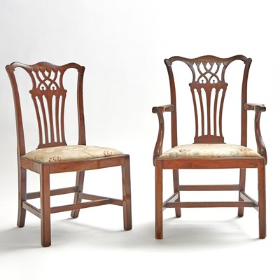 Lot 171 - Set of Eight George III Style Mahogany Dining Chairs